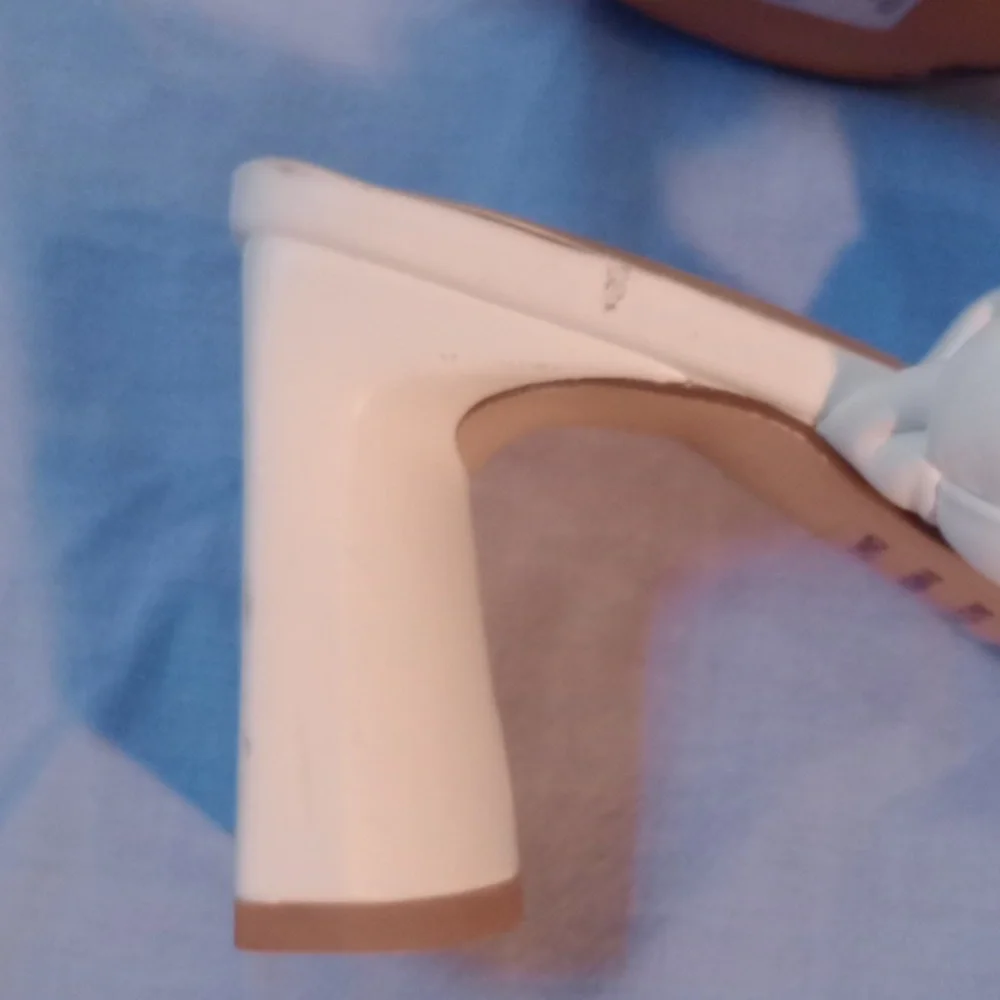 Express White Heels with Dramatic Ruched Detail, Size 9
